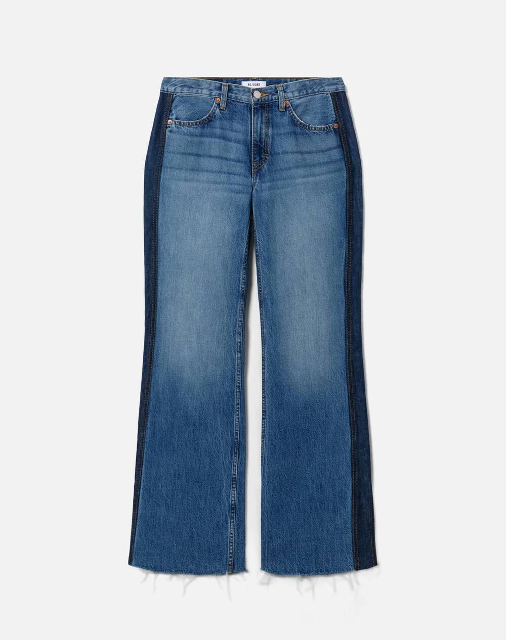 NEW RE/DONE women's californian straight leg jeans in mid 70s shaddow